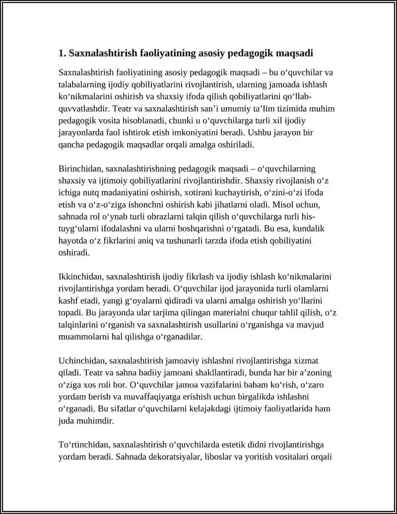 MAKTABGACHA TAʼLIM TASHKILOTLARIDA SAXNALASHTIRISH FAOLIYATINING ASOSIY MAQSADI 4