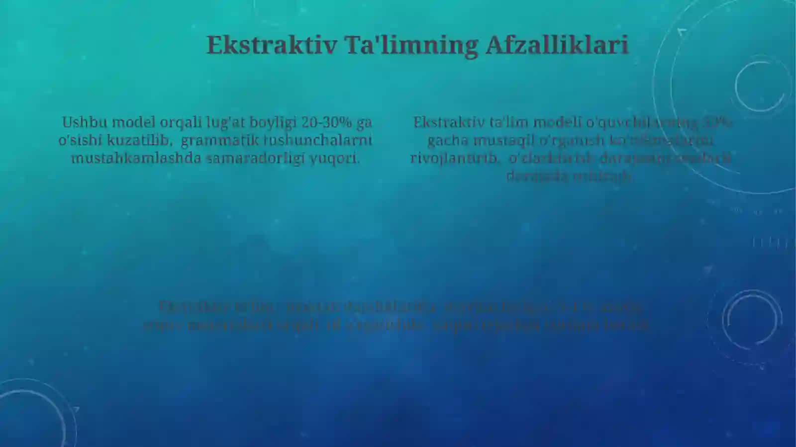 Ekstraktiv o‘qitish modeli va uning chet tilini o‘qitishdagi afzalliklari 4