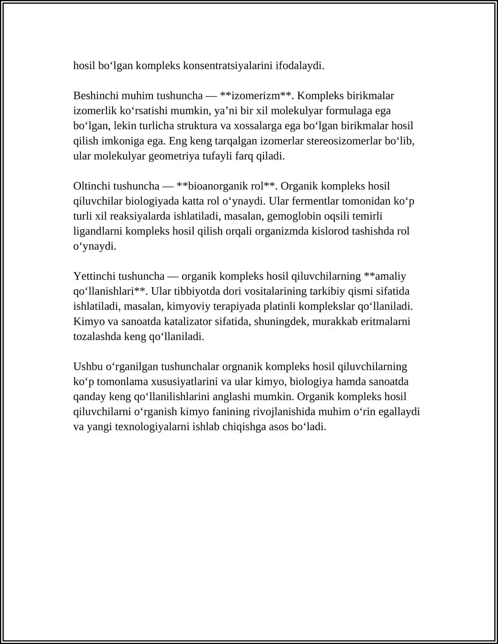 ORGANIK KOMPLEKS HOSIL QILUVCHILAR.ULARNING YUTUQ VA KAMCHILIKLARI TEXNALOGIYADA QOʻLLANILISHI 4