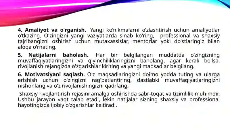 O’z-o’zini boshqarish va samaradorlik uchun javobgarlik 4