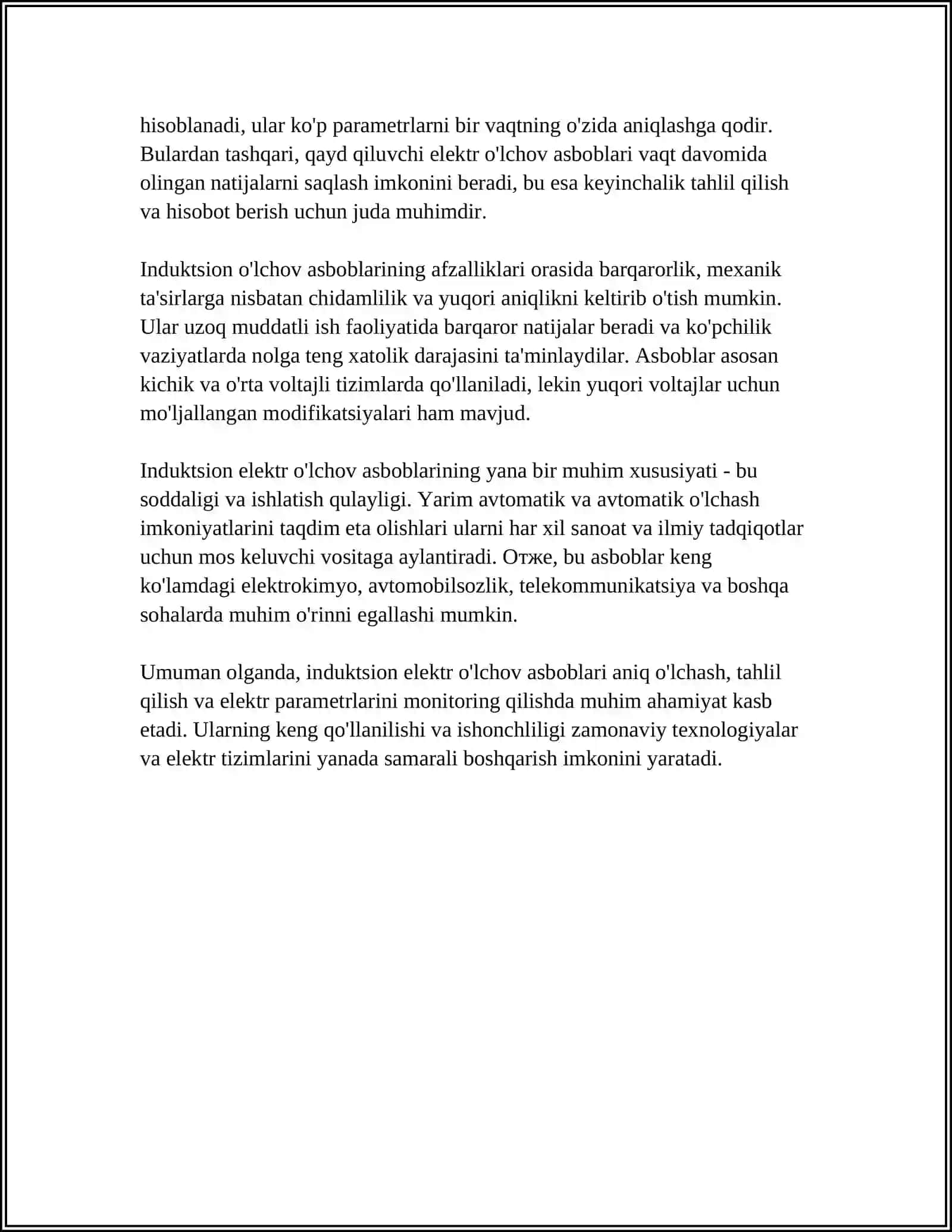 INDUKTSIОN ELЕKTR O’LCHОV АSBОBLАRI. LОGОMЕTRLАR. QАYD QILUVCHI ELЕKTR O’LCHОV АSBОBLАRI 4