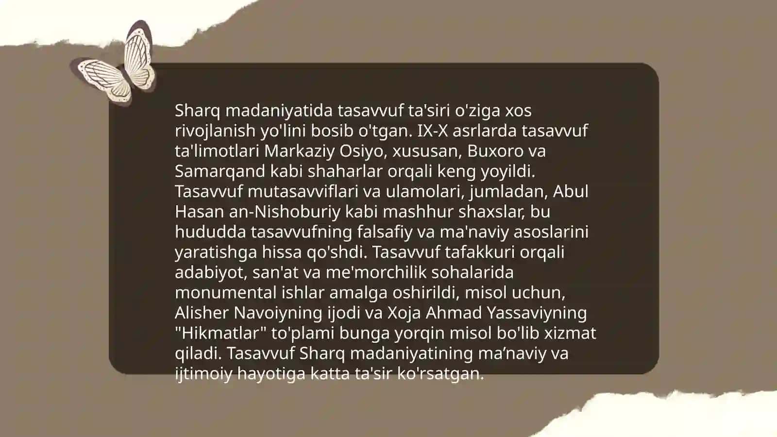 Tasavvuf Taʼlimotining Sharq Madaniyatiga Taʼsiri 4