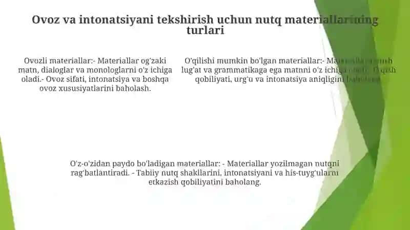 Ovoz Va Intanasiyani Tekshirish Uchun Nutqiy Materiyallar Tanlash Va Tartibga Solish 4
