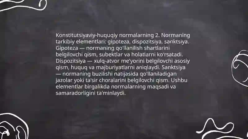 Konstitutsiyaviy-huquqiy normalarning tuzilishi va turlari 4