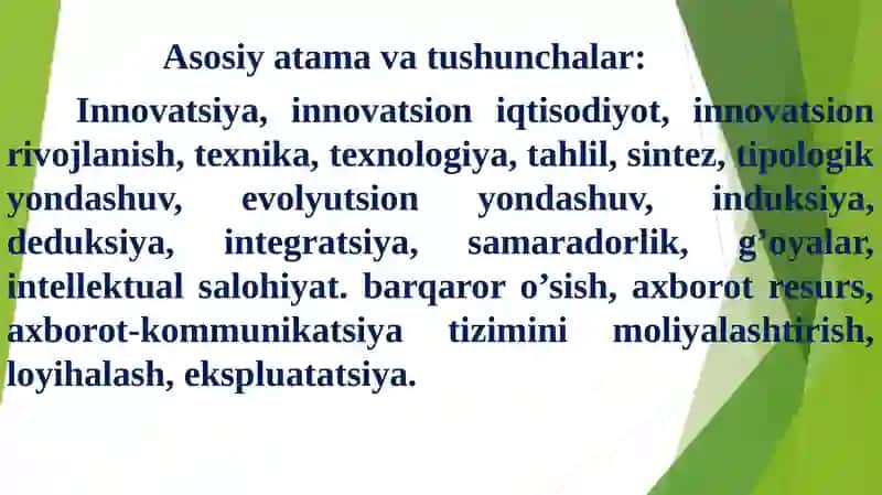 Innovatsion iqtisodiyotning umumiy asoslari 4