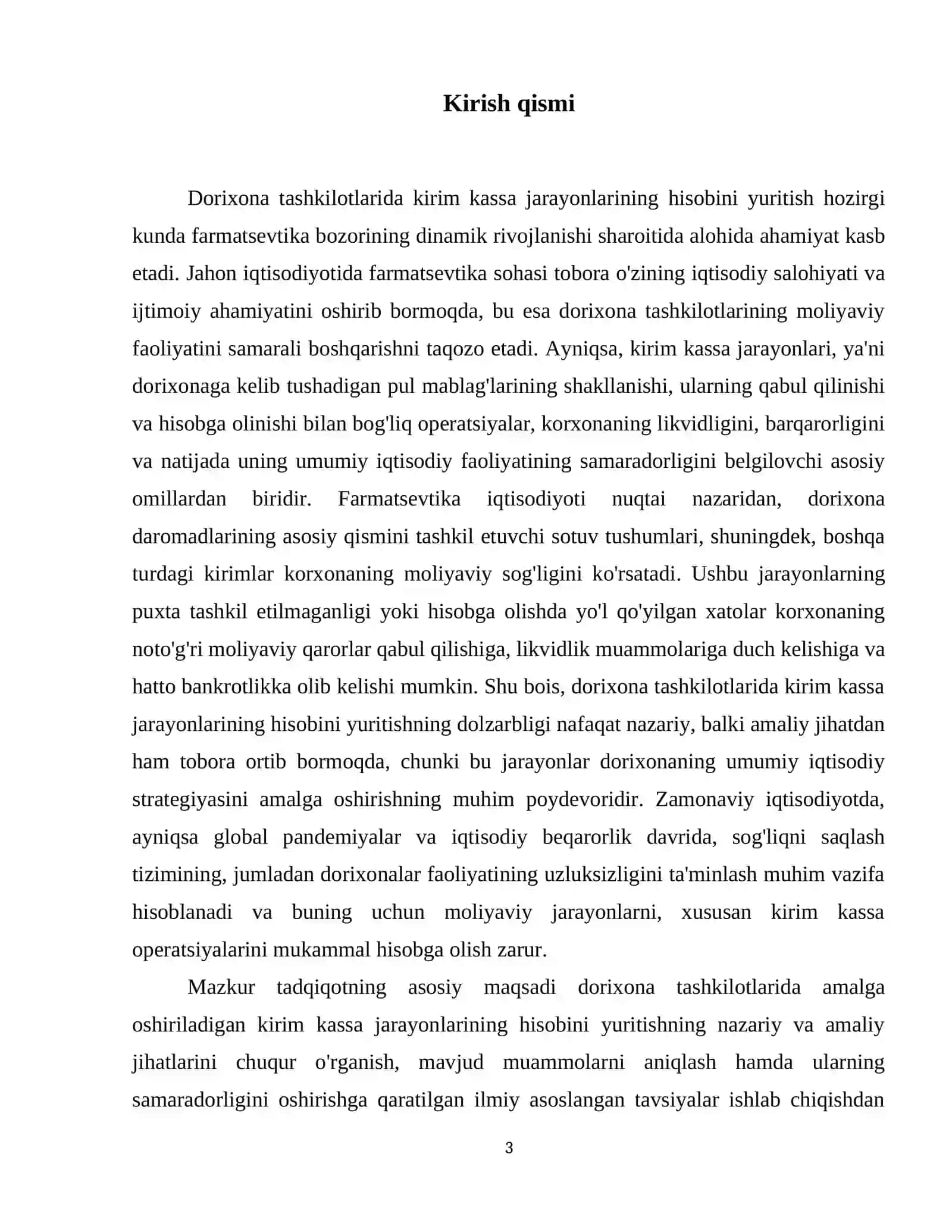Dorixona tashkilotlarida kirim kassa jarayonlarining hisobi 4