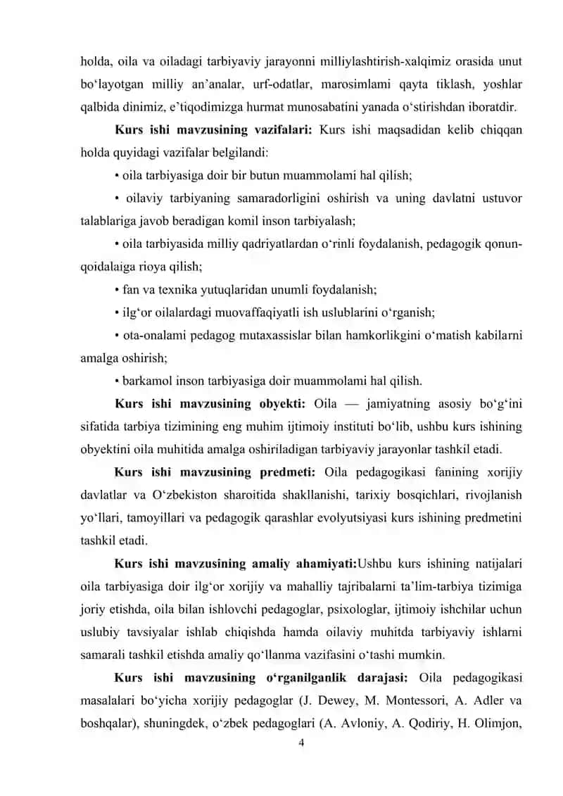 Chet el mutafakkirlarining “Oila pedagogikasi” faniga yondashuvlari. 4