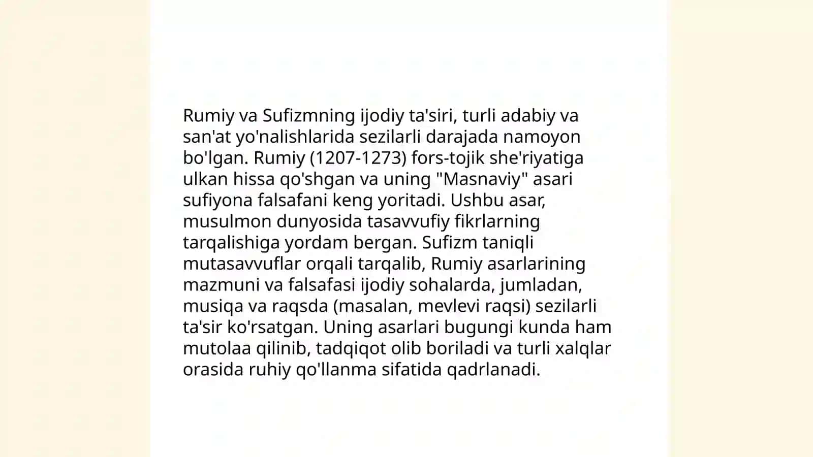 Jaloliddin Rumiyning kreativlik nazariyalari 4
