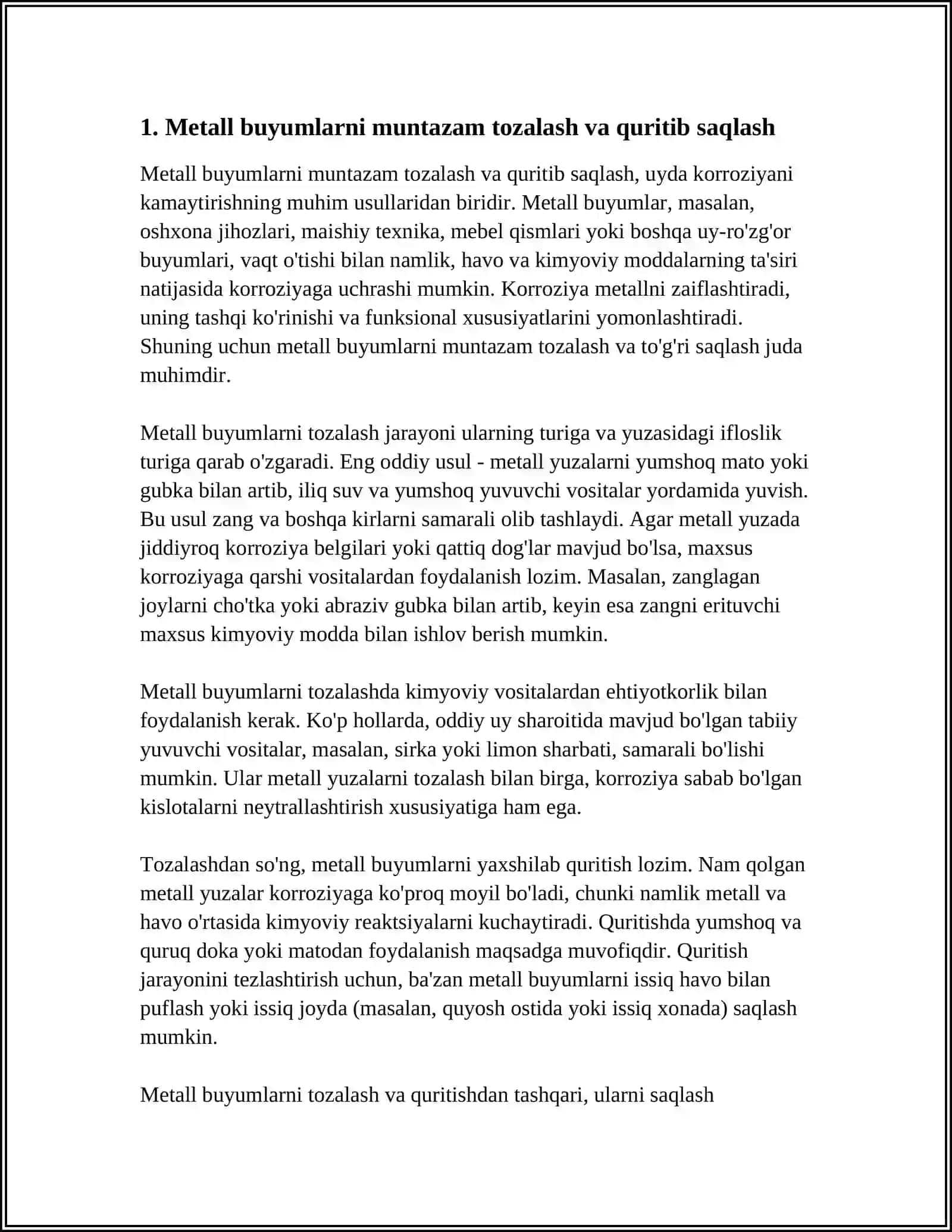 UYDA KORROZIYANI KAMAYTIRISH YO'LLARI 4