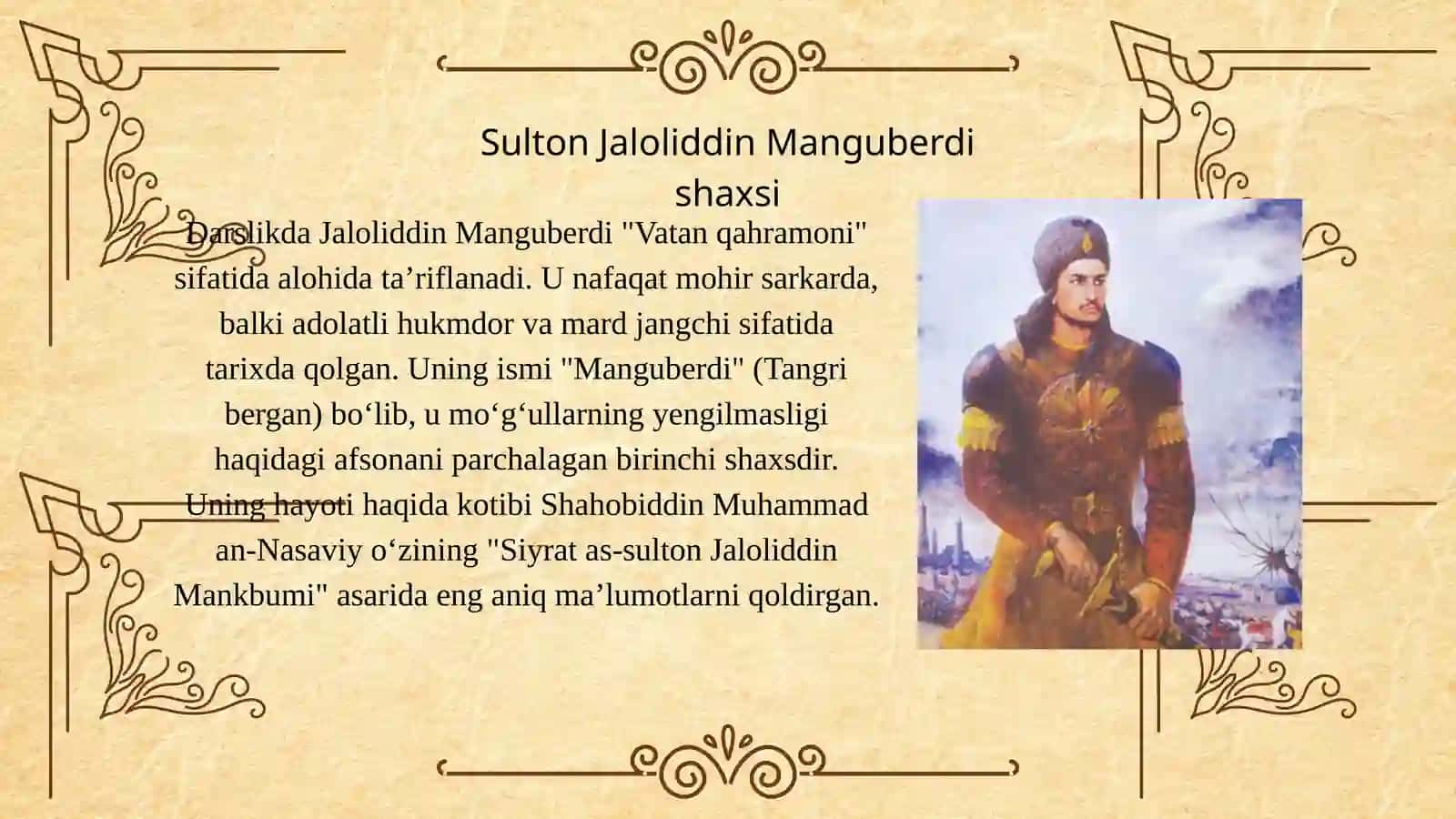 Jaloliddin Manguberdining mo‘g‘ullarga qarshi kurashi 4