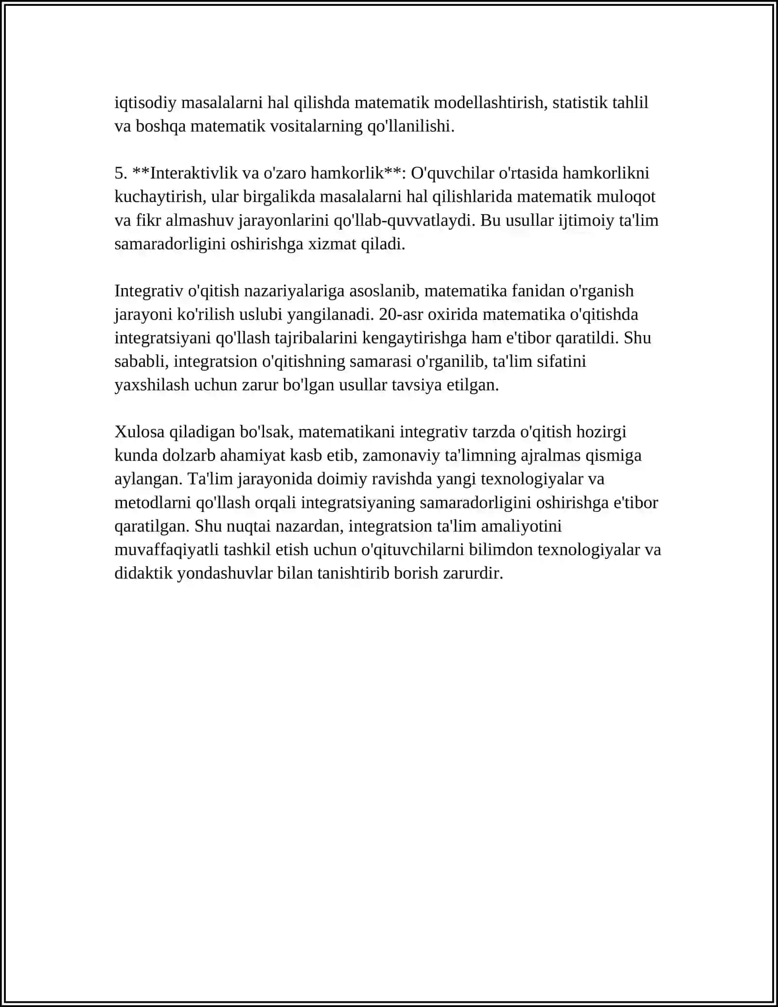 Matematikadan integrativ o'qitishning nazariy asoslari 4