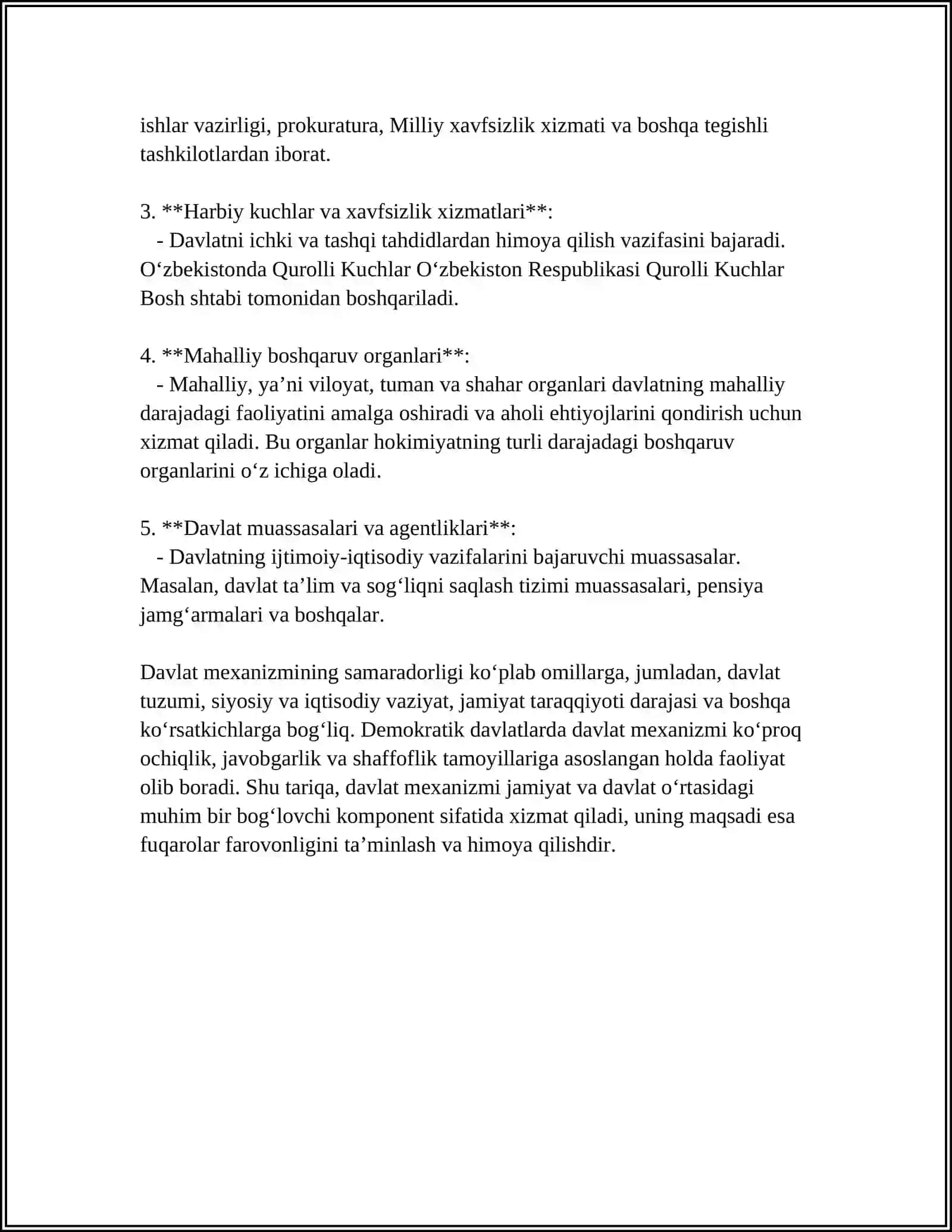 DAVLAT MEXANIZMI VA DAVLAT FUNKSIYALARINI AMALGA OSHIRISH USULLARI 4