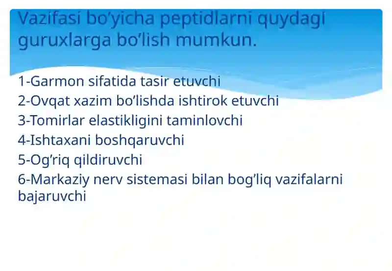 Oqsillar va peptidlarning kimyoviy tarkibini aniqlash tamoyillarini o'zlashtirish 4