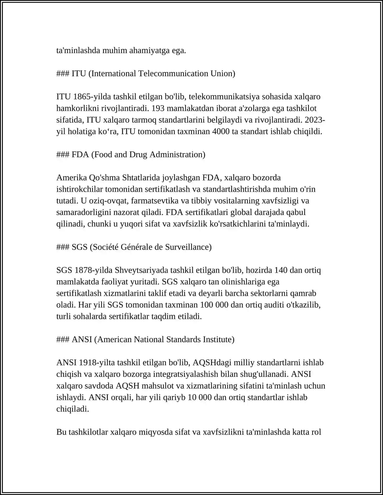 SERTIFIKATLASHTIRISH ASOSIY MA'LUMOTLAR XALQARO SERTIFIKATLASHTIRISH TASHKILOTLARI 4
