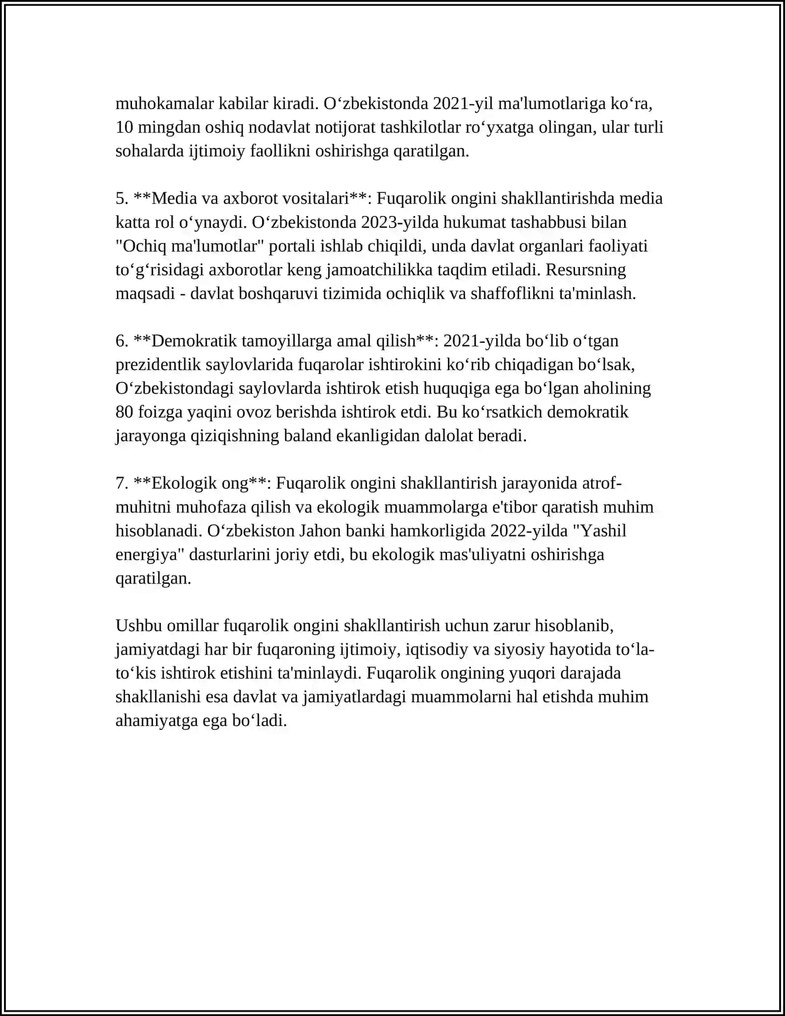 YAGONA OʻQUV-TARBIYA JAROYONIDA FUQOROLIK VA VATANPARVARLIK TARBIYASI 4