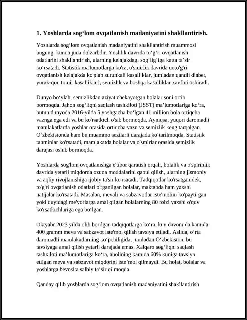 OILADA BOLALARNI SOGʻLOM TURMUSH TARZI MADANIYATINI SHAKLLANTIRISH USUL METOD VA VOSITALARI 4