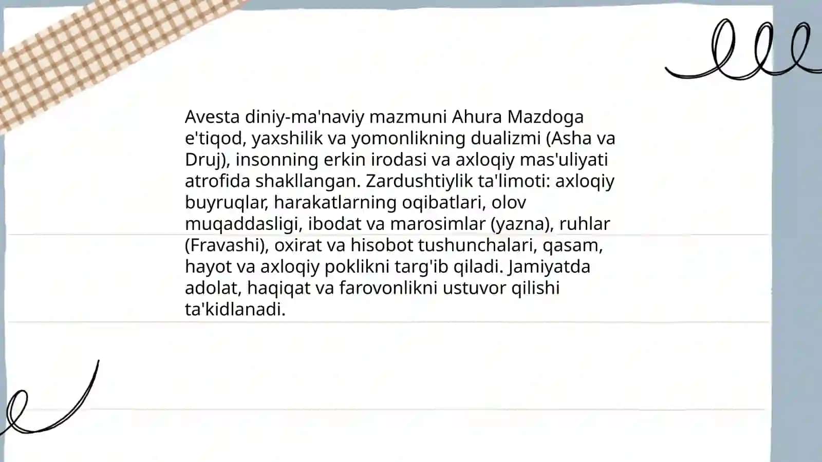 Avesto-qadimgi davrlarning madaniy yozma yodgorligi 4