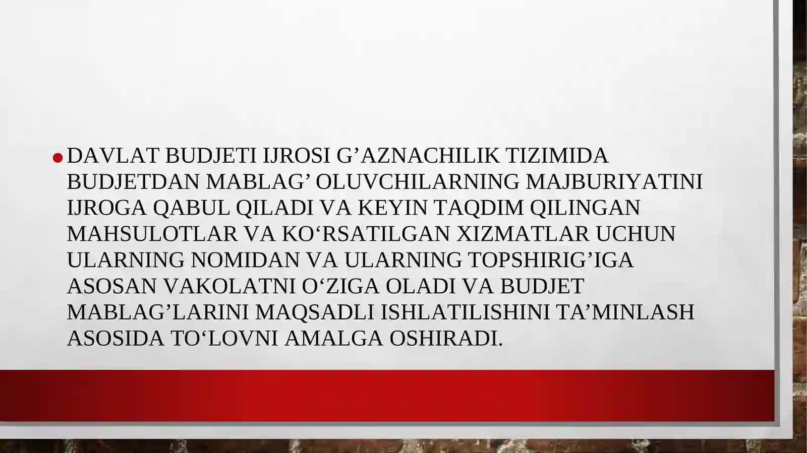O‘zbеkistоndаbudjеtnig’аznаijrоsininghuquqiy-institutiоnаlаsоslаrinitаkоmillаshtirish 4