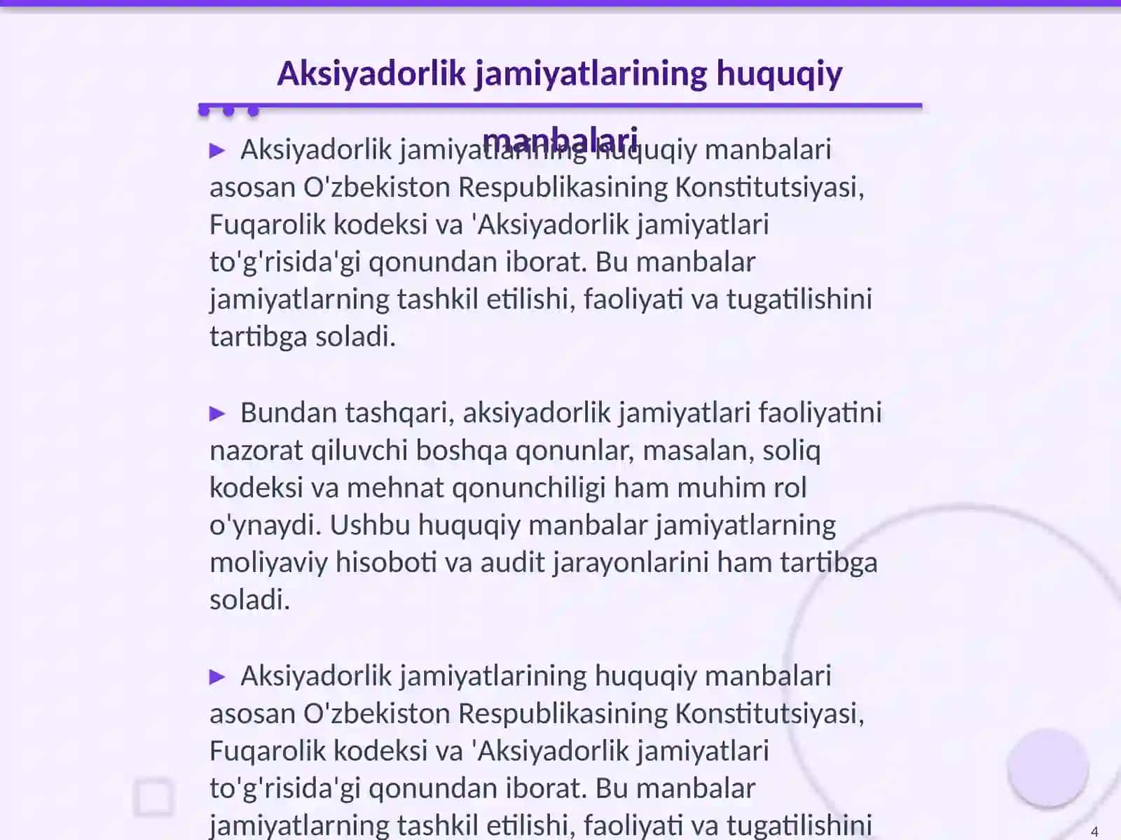 Aksiyadorlik jamiyatlarining tshkiliy huquqiy asoslari 4