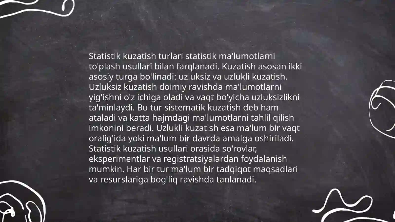Statistik kuzatish va ularning bosqichlari 4