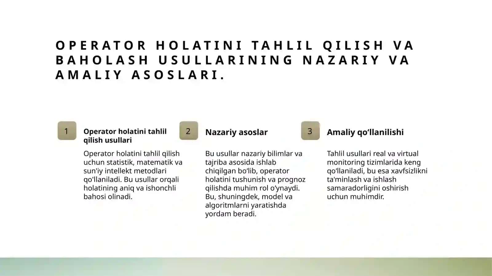 Operator holatini kuzatish usullarining asosiy turlari va ularning farqlari 4
