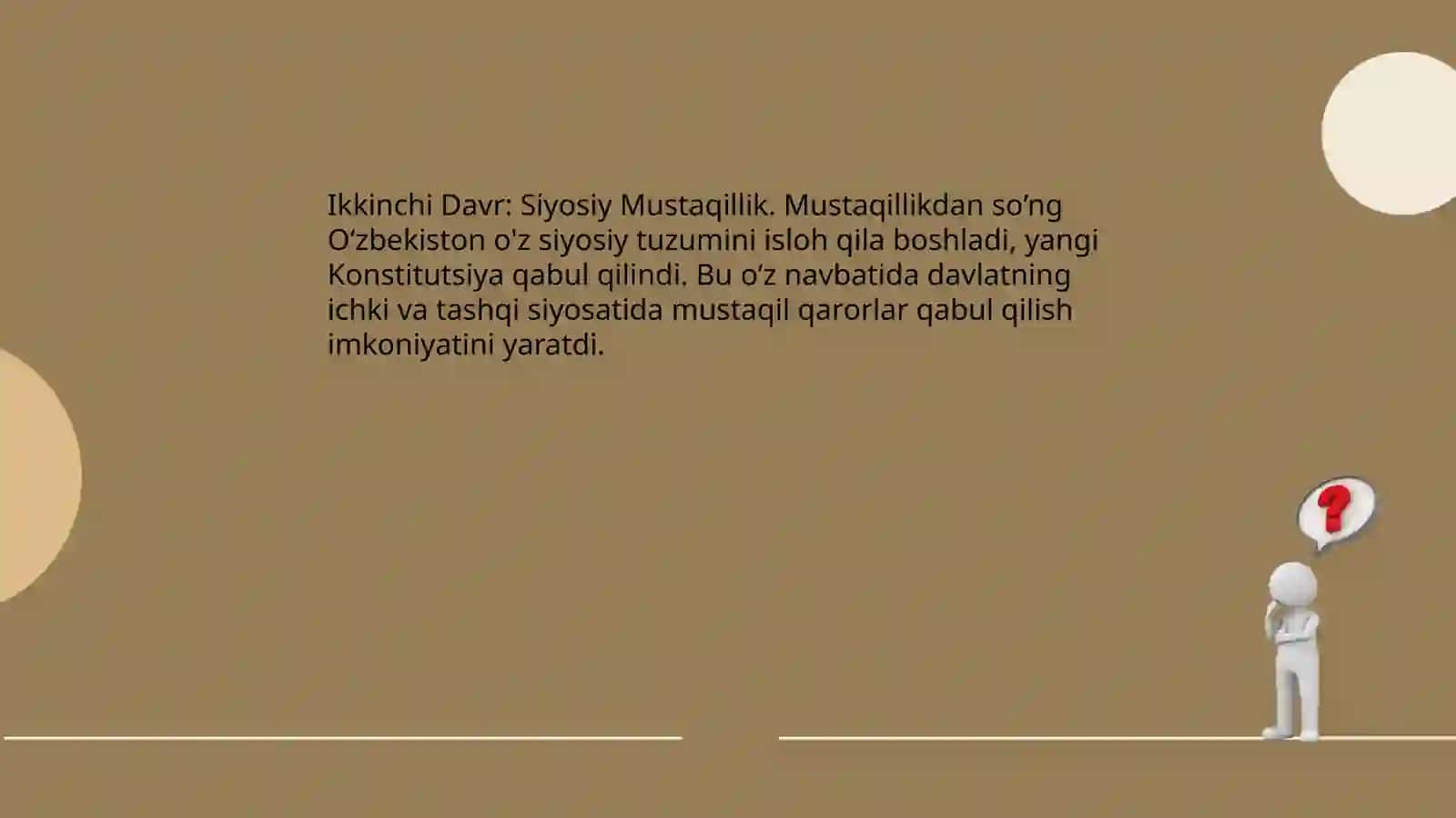 Mustaqil O'zbekiston Respublikasining tashkil topishi va uning tarixiy ahamiyati 4