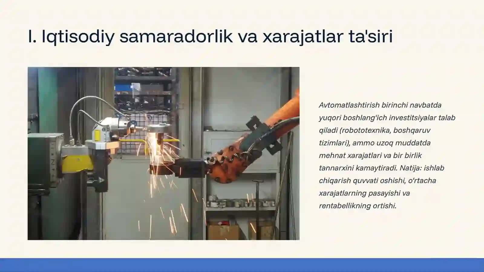 Avtomatlashtirilgan ishlab chiqarish: iqtisodiy ko‘rsatkichlar 4