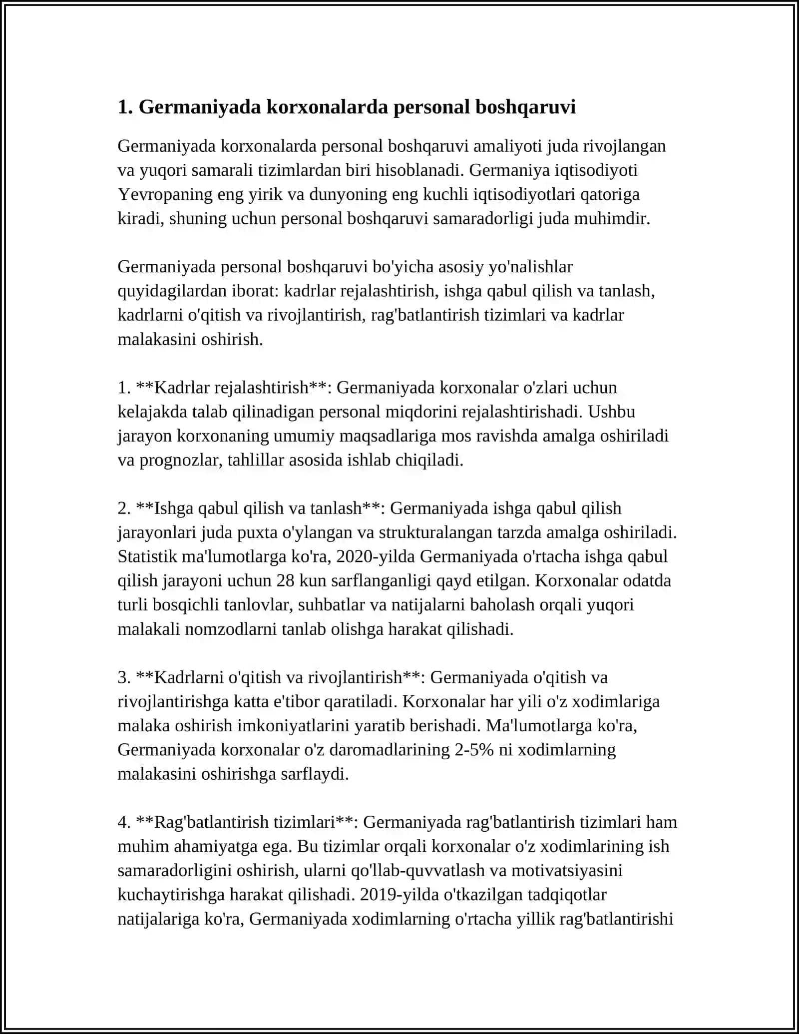 INQIROZGA QARSHI GERMANYA BOSHQARUVIDA PERSANALNI BOSHQARISH 4