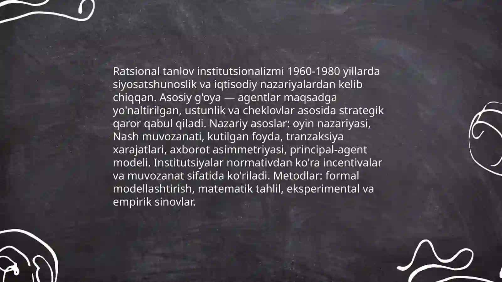 Institutsionalizmning uchta asosiy yo'nalishlarining shakllanishi 4
