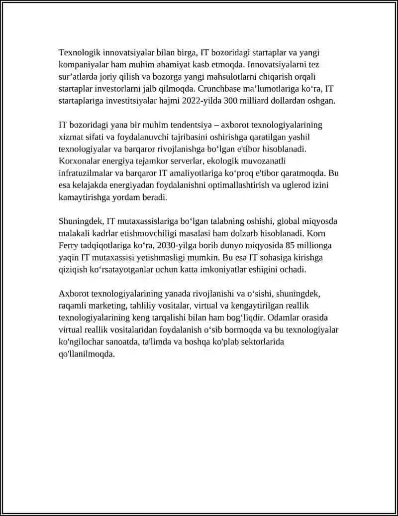 JAHON IT BOZORINI RIVOJLANISH MUAMMOLARI VA TENDENTSIYALARI 4
