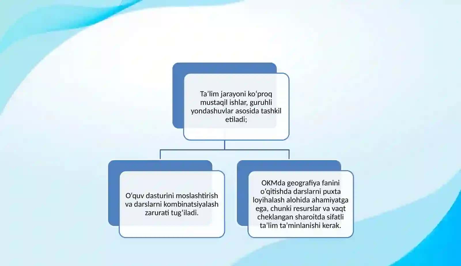Ozkomplektlangan maktablarda geografiya darslarini loyihalash usullarini o'zlashtirishni o'rganish 4