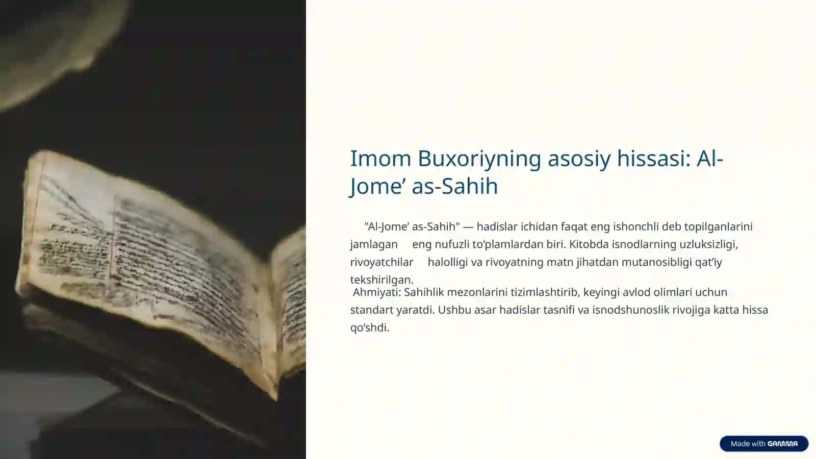Imom Buxoriy va Imom Termiziy: Hadis ilmiga qo‘shgan hissalarning qiyosiy tahlili 4