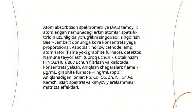 Tuproq va suv ifloslanishida ion boglanishli biri kmla at borligini aniq lab ulardan tozalash loyihasini ishlab chiqish 4