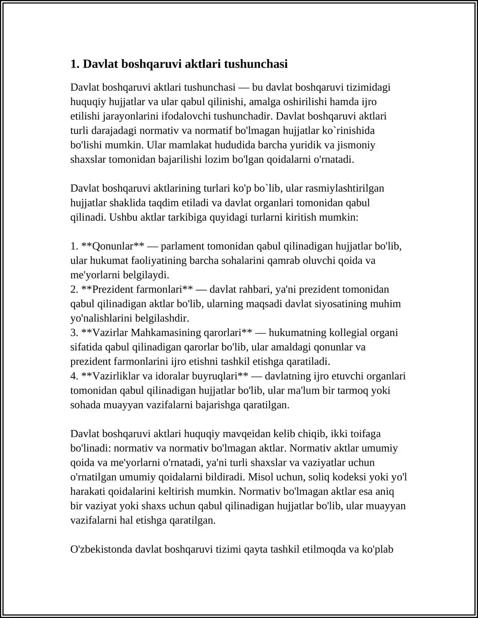 DAVLAT BOSHQARUVI AKTLARINING NAZARIY-HUQUQIY ASOSLARI VA XUSUSIYATLARI 4