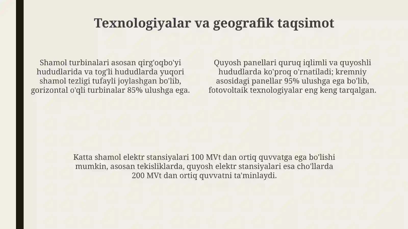 Shamol va quyosh energiyasi zaxiralari 4