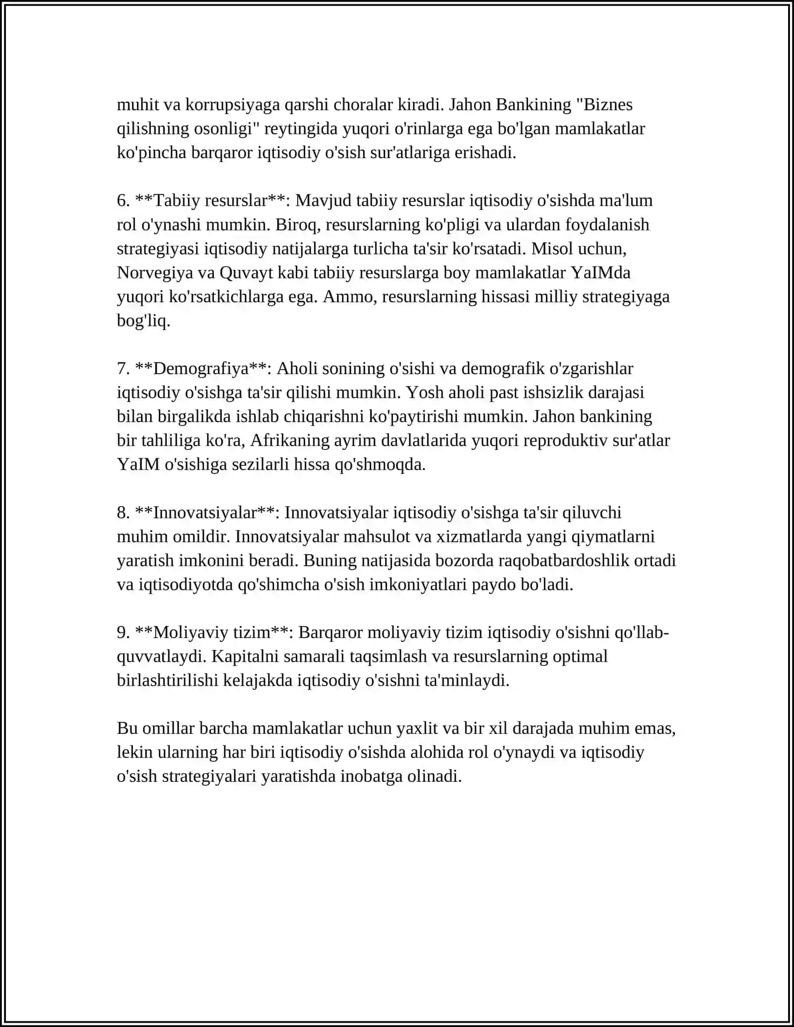 IQTISODIYOT TARAQQIYOTI MASALALARI 4