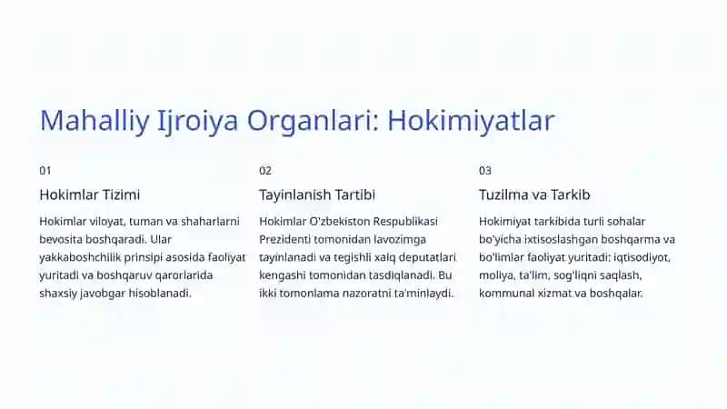 Mahalliy Hokimiyat Organlari: Tashkiloti, Vazifalari va Rivojlanishi 4