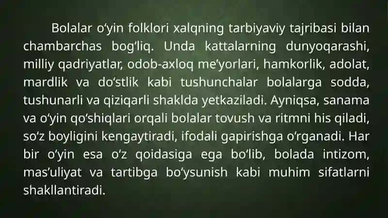 Bolalar o'yin folklori 4