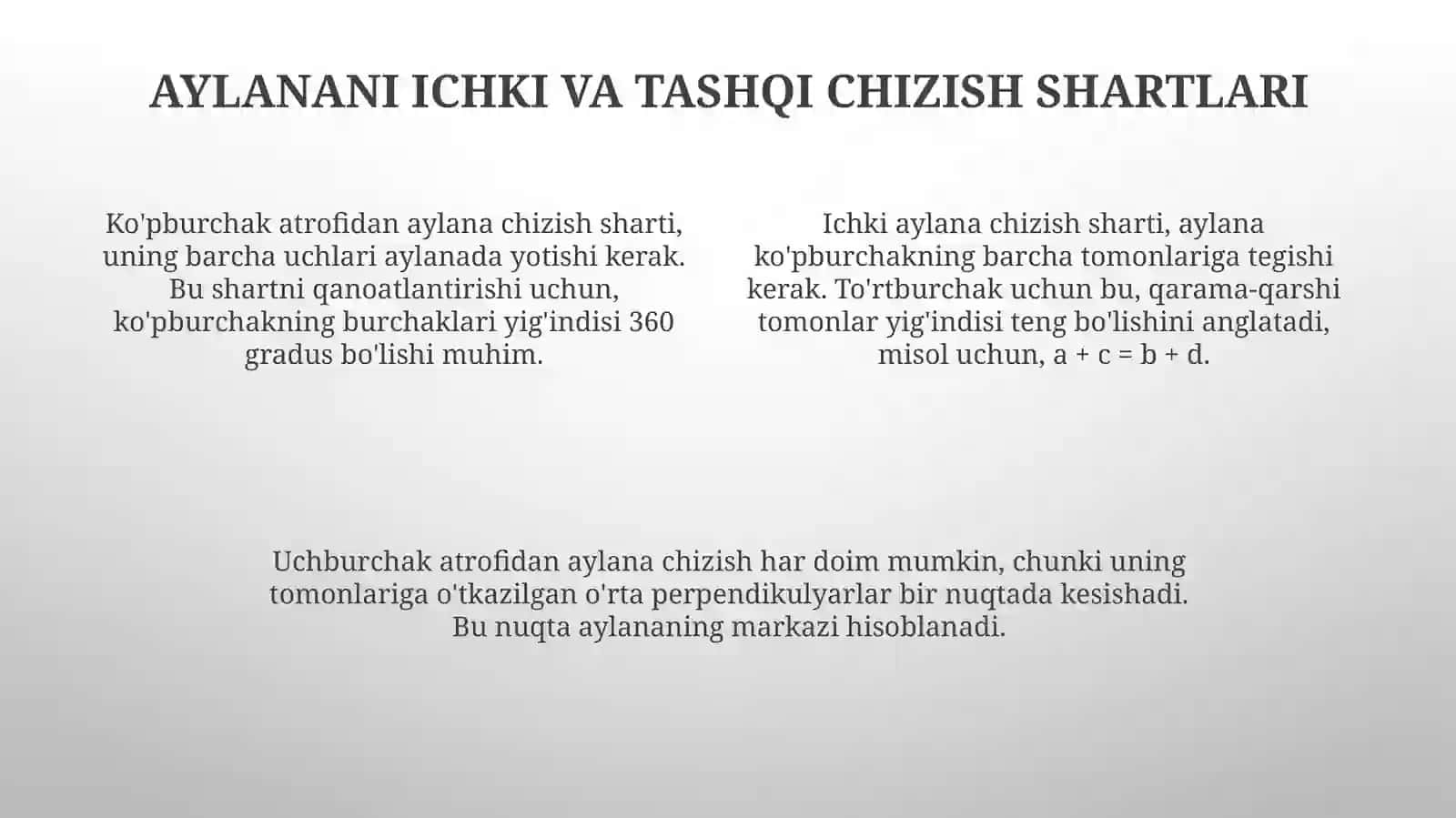 Aylanalarni chizish shartlari va usullari 4