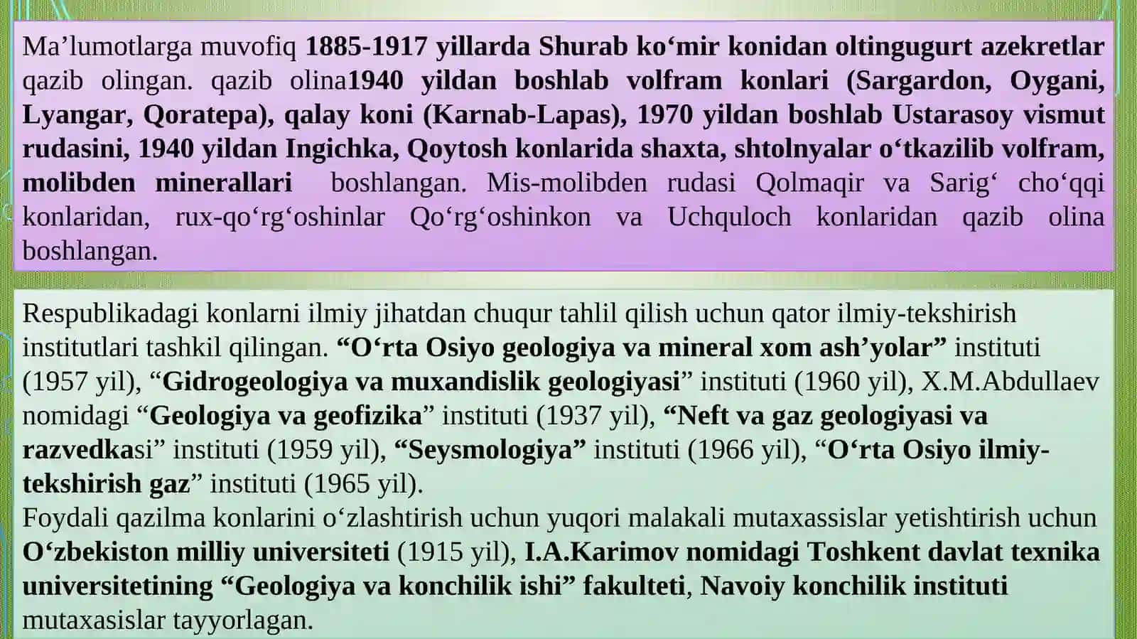Yer osti konchilik ishlari fanining tarixi va maqsadi 4