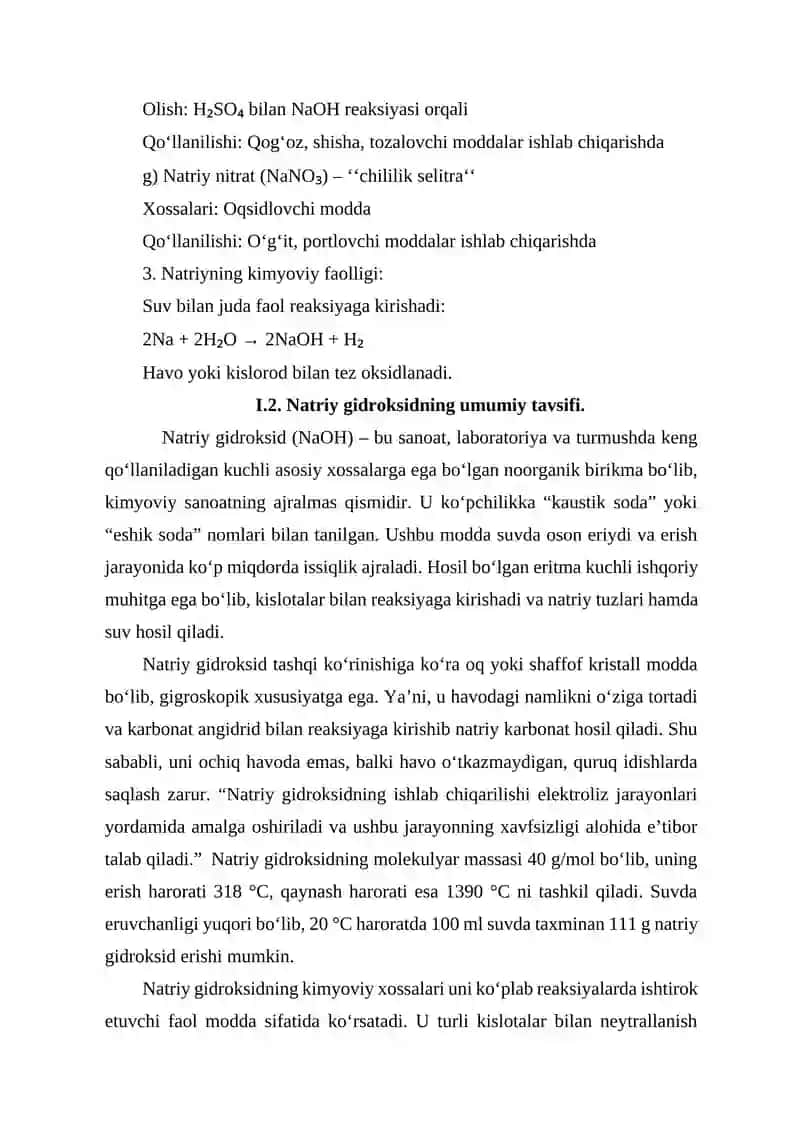 NATRIY GIDROKSIDNING FIZIK-KIMYOVIY XUSUSIYATLARI VA AHAMIYAT 4