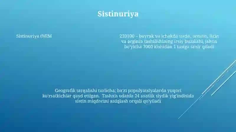 Aminokislotalar almashinuvining tugʻma kasalliklari 4