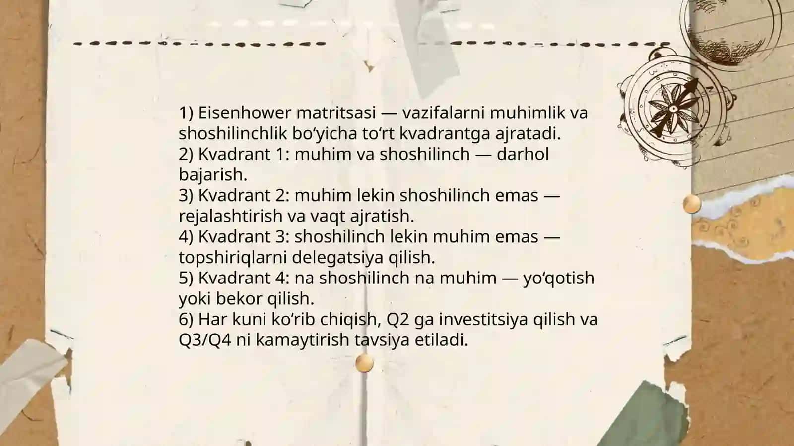 Vaqtni boshqarish (time management) koʻnikmasi va rivojlantirish yoʻllari 4