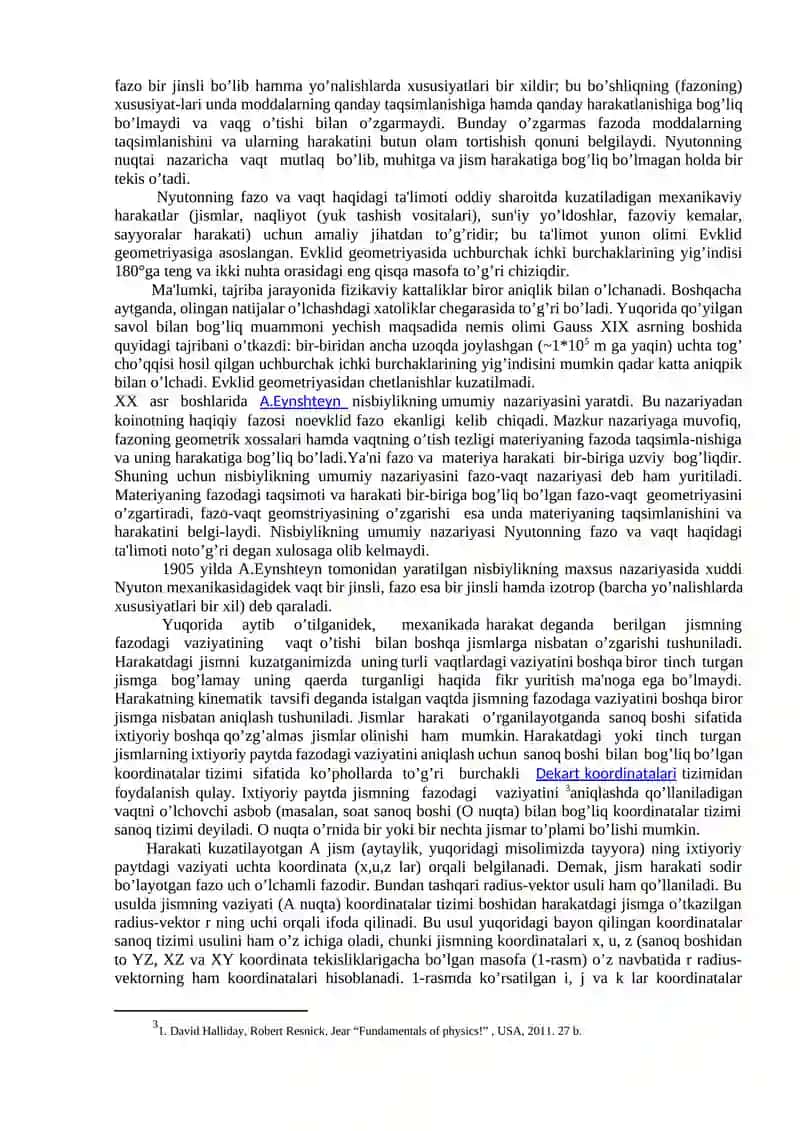 Mexanikaning fizik asoslari. Mexanikaviy tebranishlar va to’lqinlar. 4