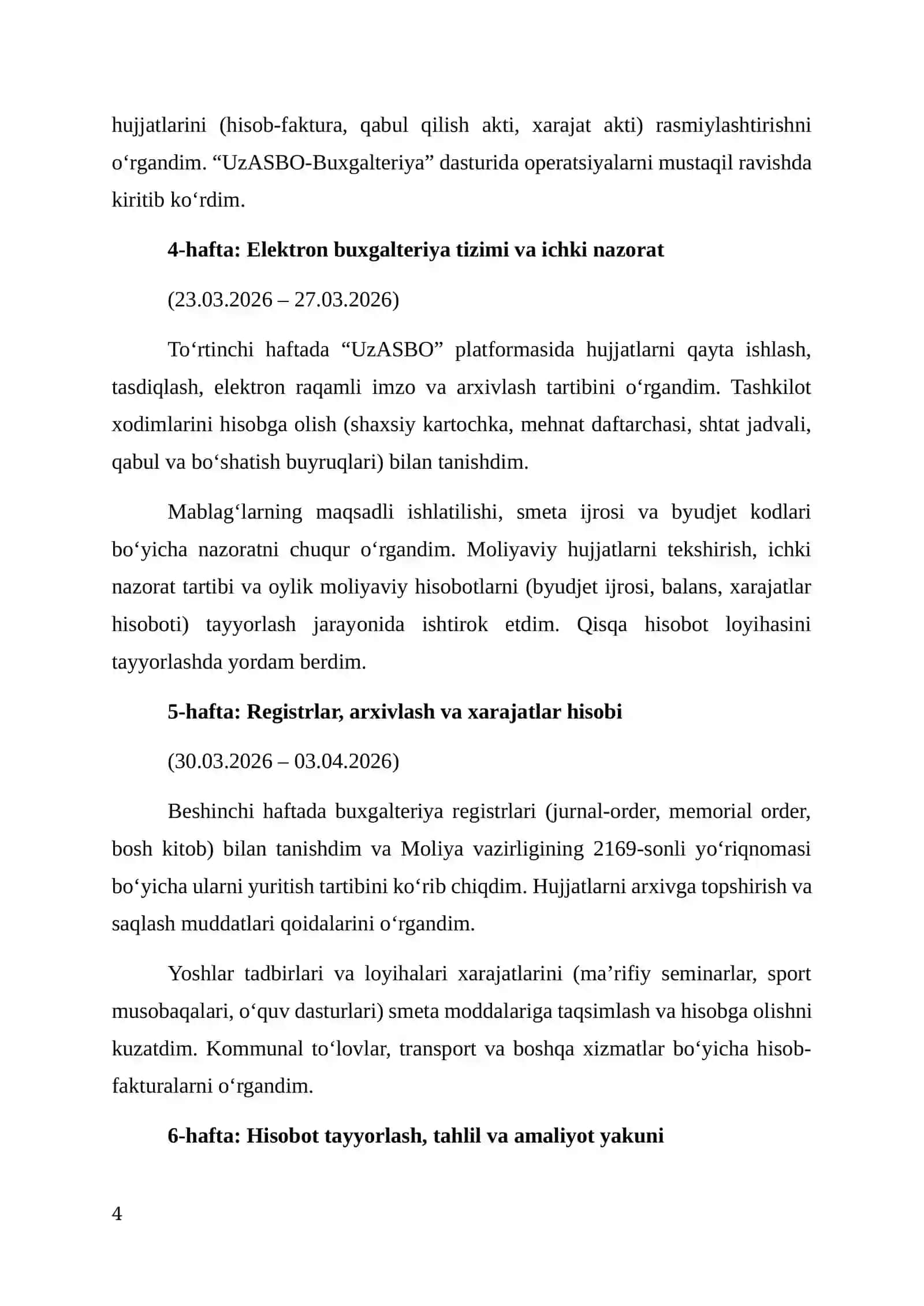 Yoshlar ittifoqi Buxoro viloyat kengashi. Amaliyot hisoboti. 4