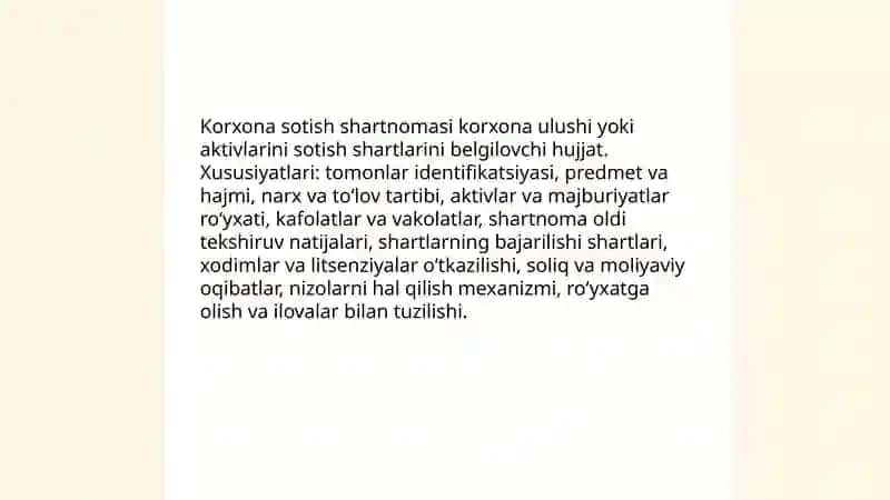 Kuchmas mulkni sotish va korxonani sotish shartnomalari 4