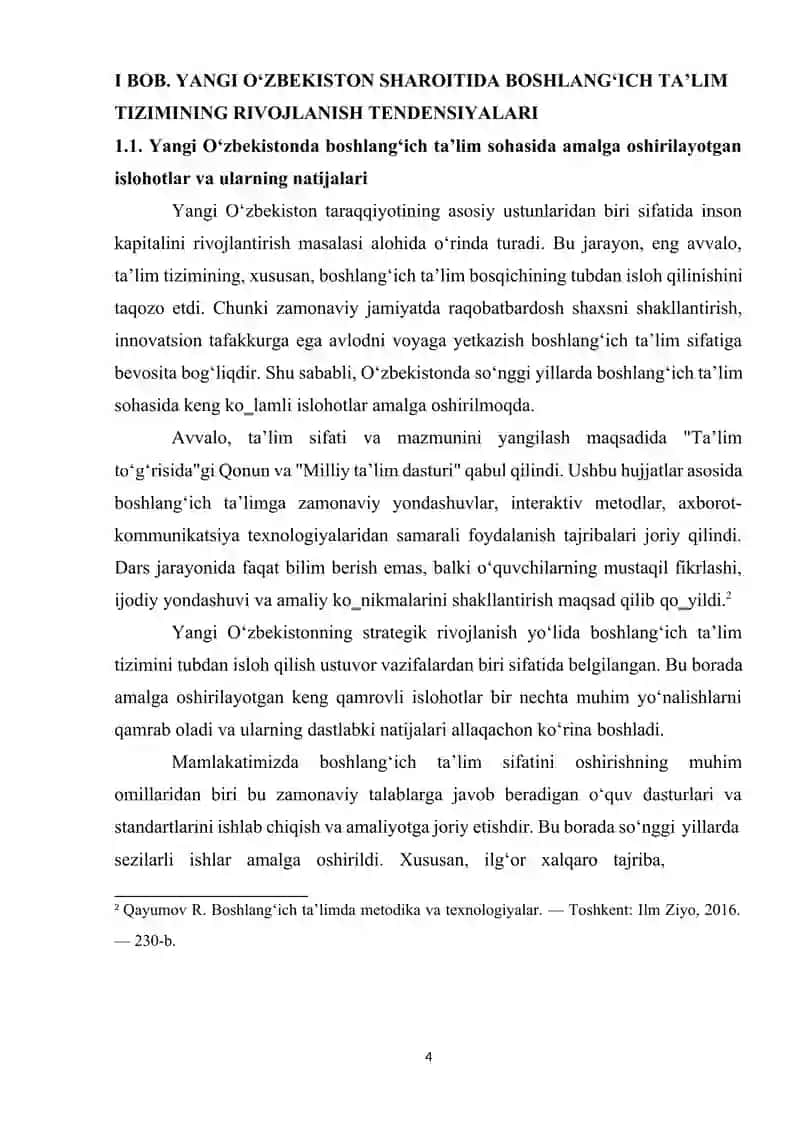 YANGI O'ZBEKISTONNING BOSHLANG'ICH TA’LIM BORASIDAGI RIVOJLANGAN DAVLATLAR BILAN HAMKORLIKLARI 4