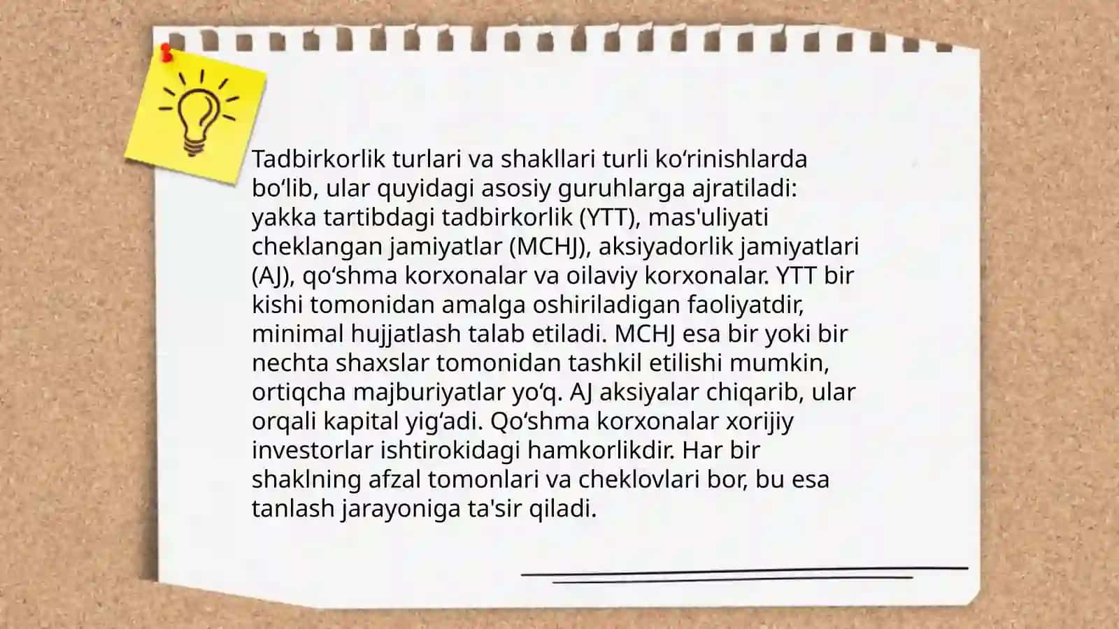 Tadbirkorlikning asosiy tushunchalari 4