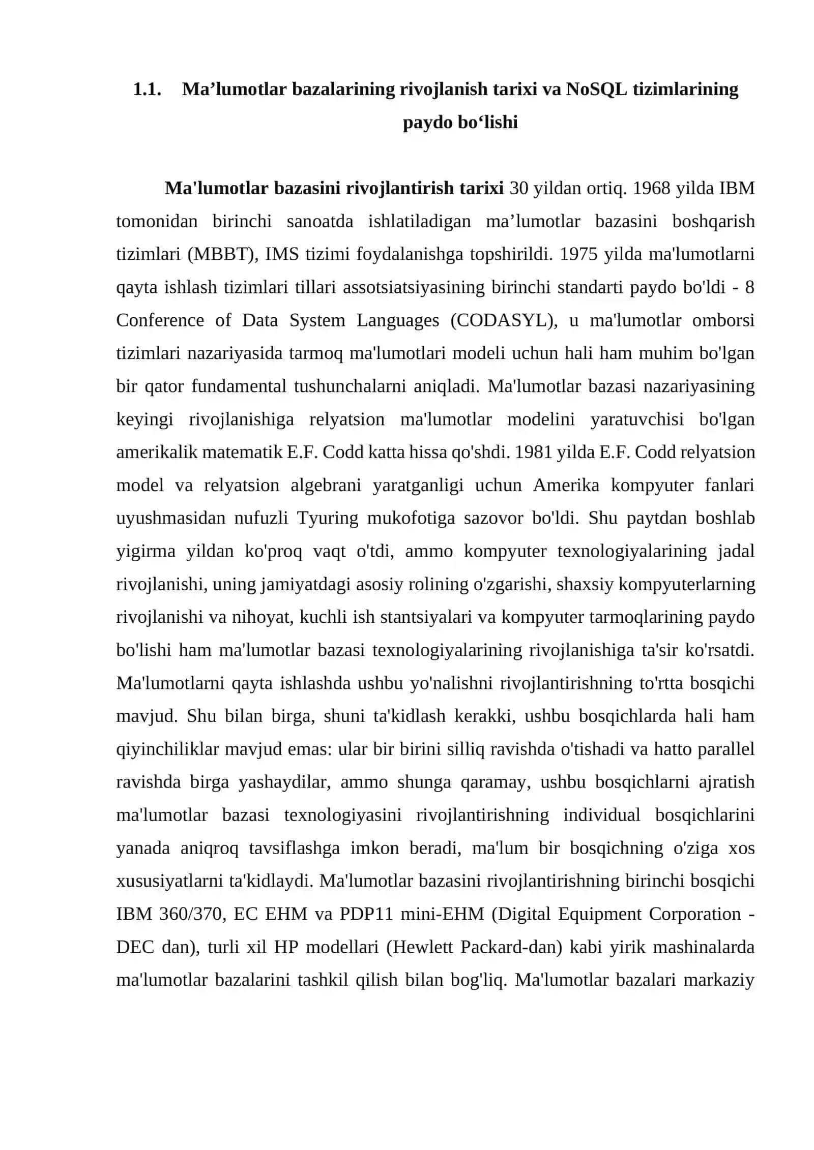 BOB. NoSQL ma’lumotlar bazalari va JSON formatining nazariy asoslari 4
