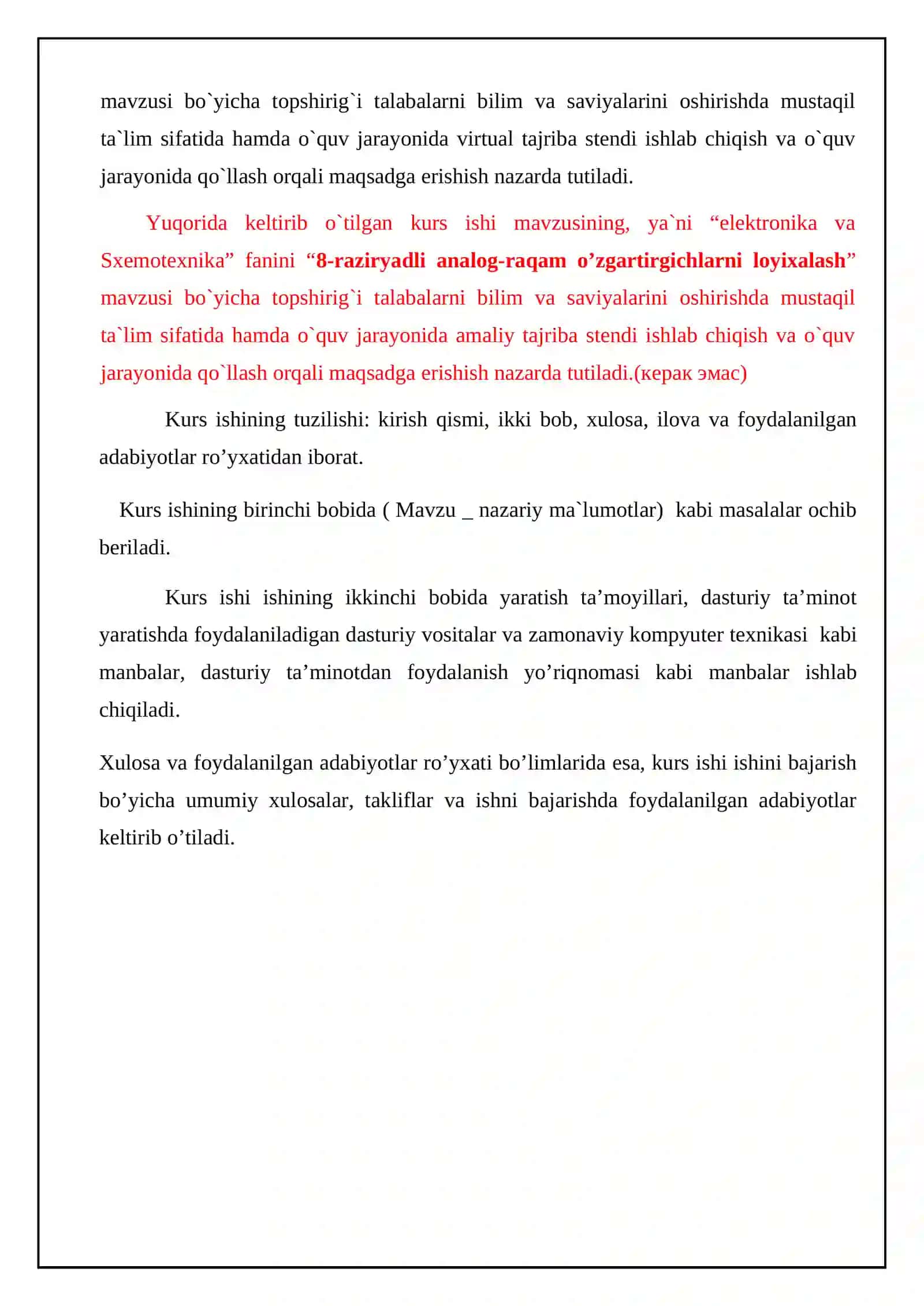 8-raziryadli analog-raqam o’zgartirgichlarni loyixalash 4